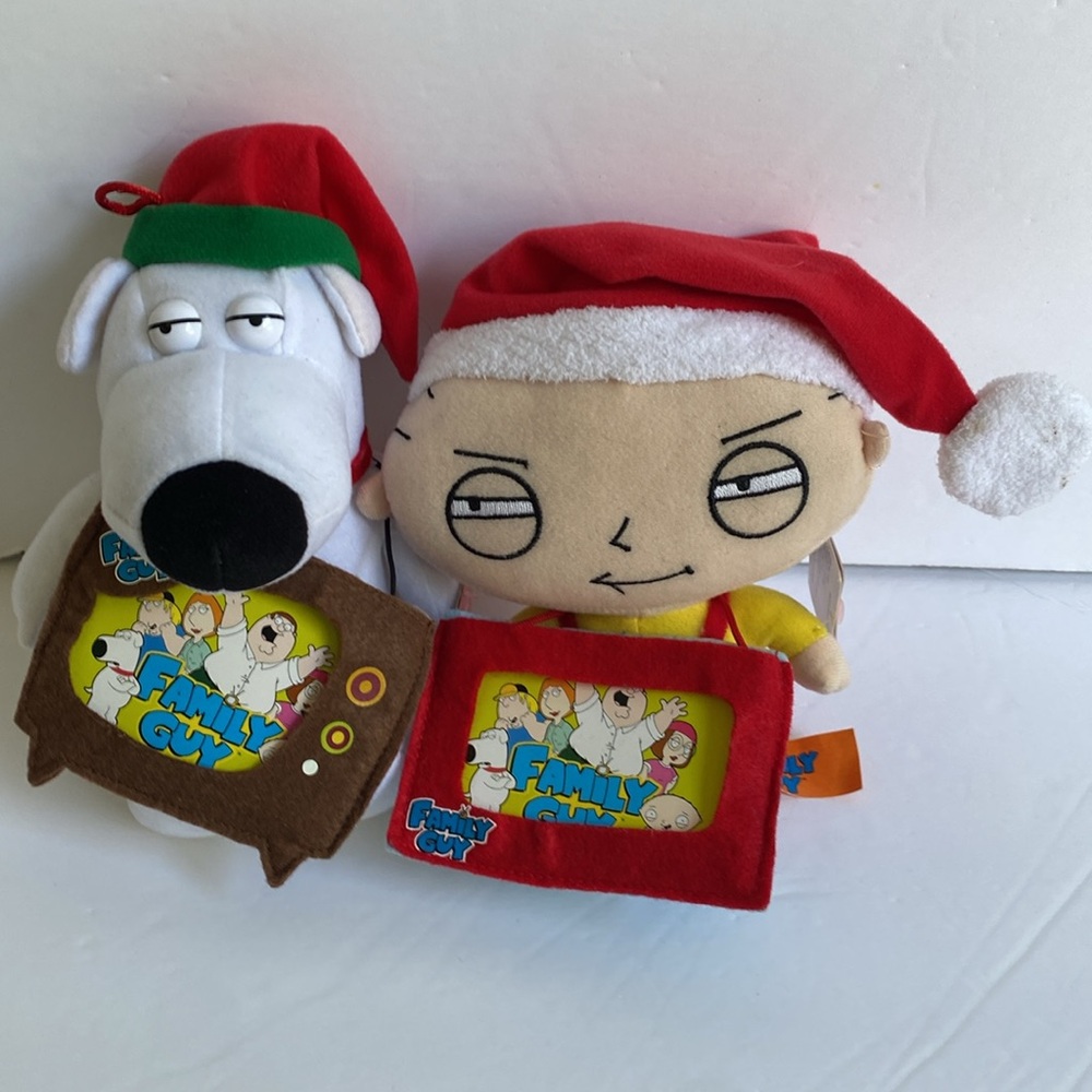 Family Guy Stevie and Brian Christmas plush NWT 2008